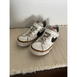 Youth Nike Court Legacy Size 3Y White Black Desert Ochre Sneakers Strap